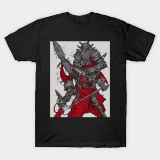 Bear Monster Playing Flaming Axe Bass Guitar D&D T-Shirt